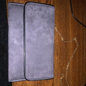 Grey crossbody clutch
